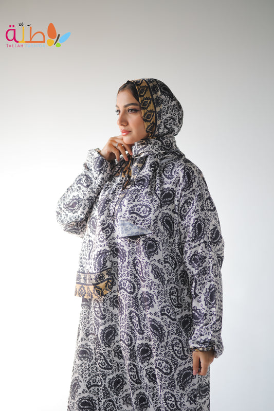 Isdal Satin - white & black dots