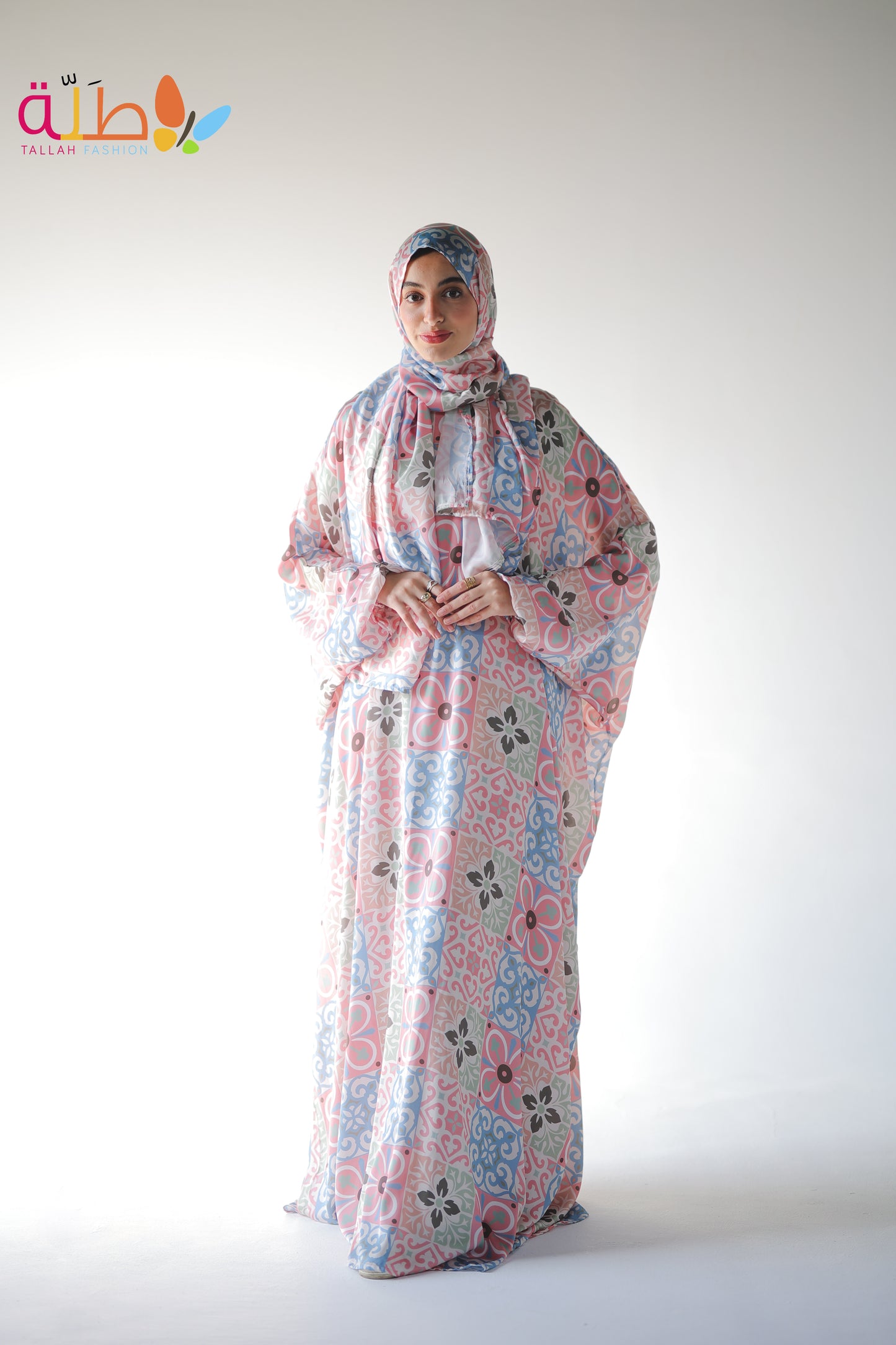 Malhafa Satin - pink, green & blue