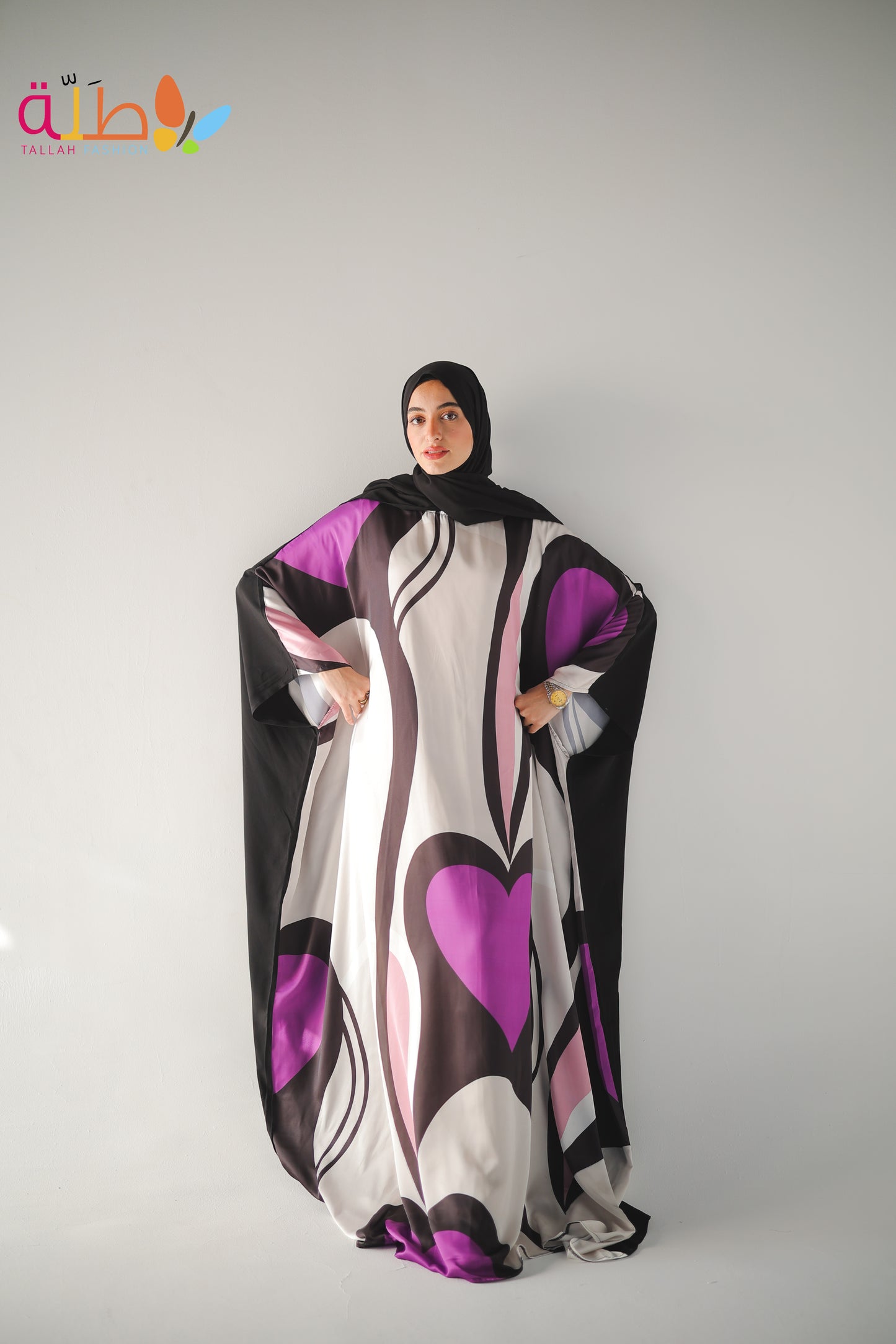 Abaya Mix satin and viscose
