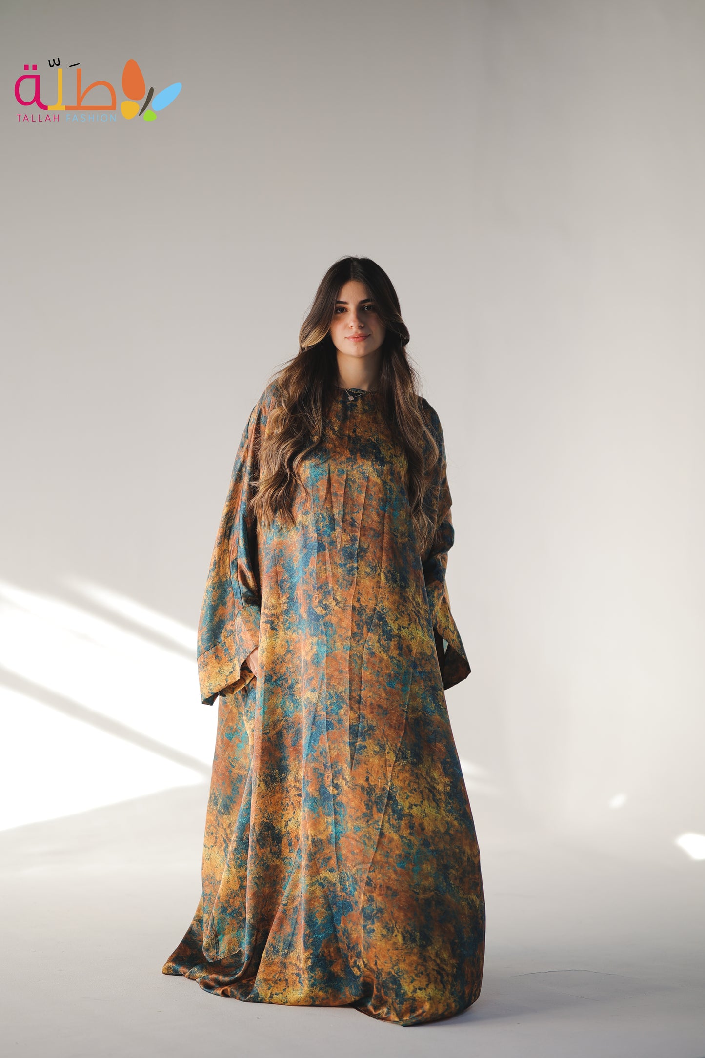 Malhafa Satin - orange & blue