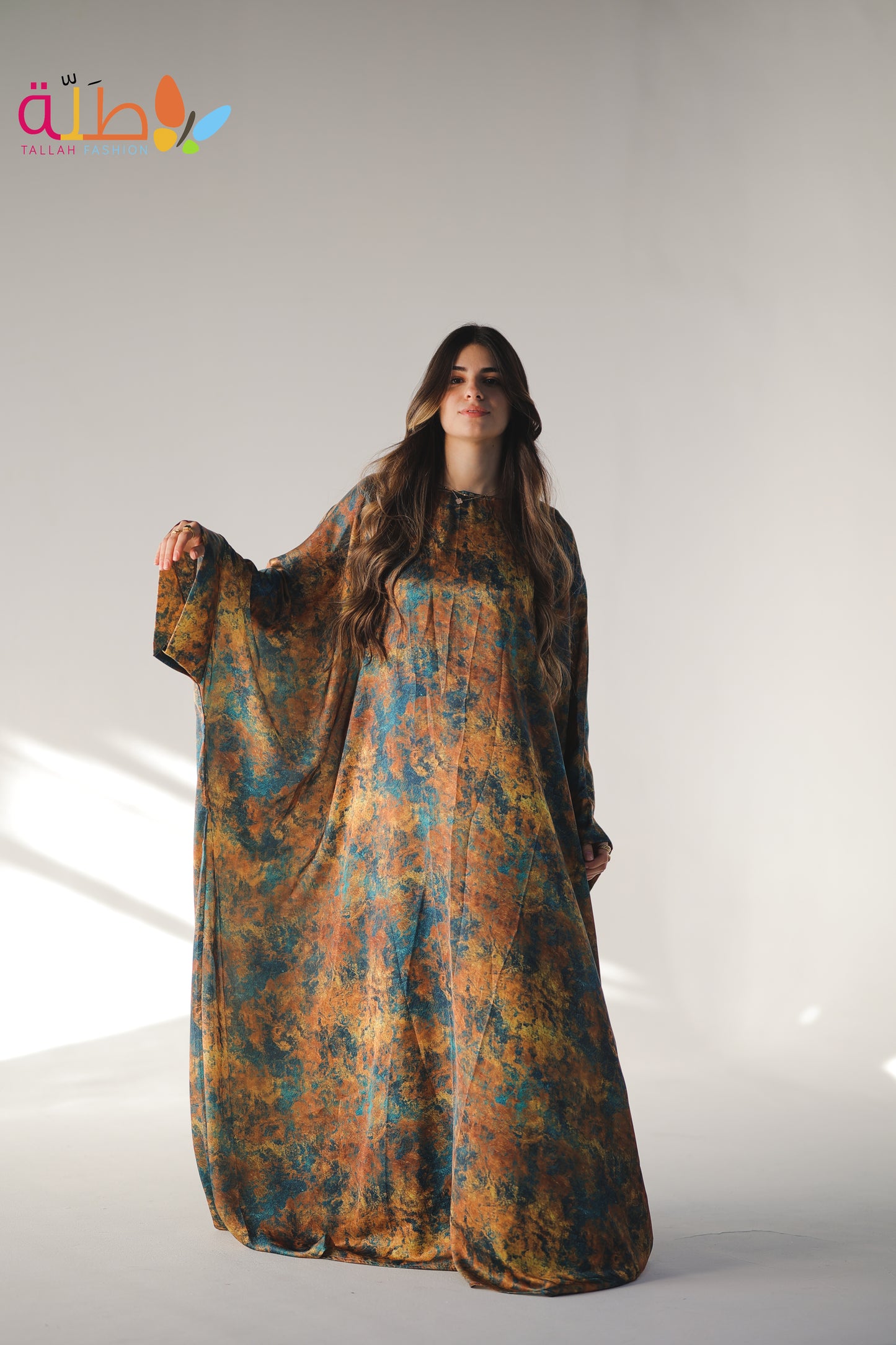 Malhafa Satin - orange & blue