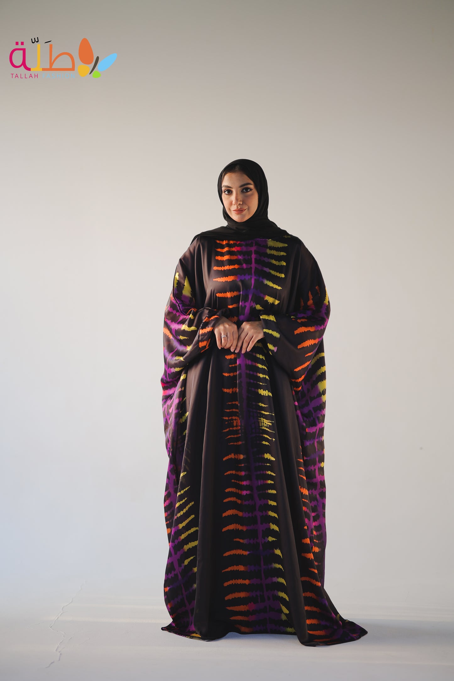 Malhafa Satin - black & neon