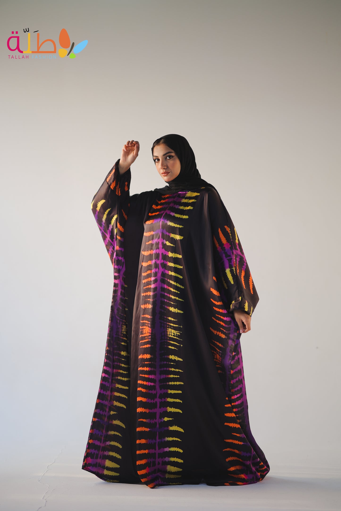 Malhafa Satin - black & neon