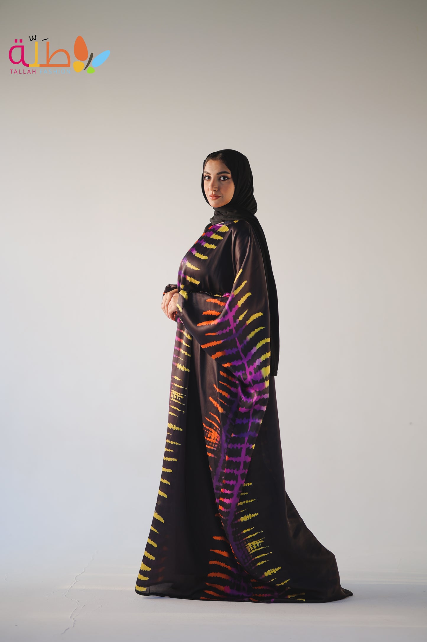 Malhafa Satin - black & neon