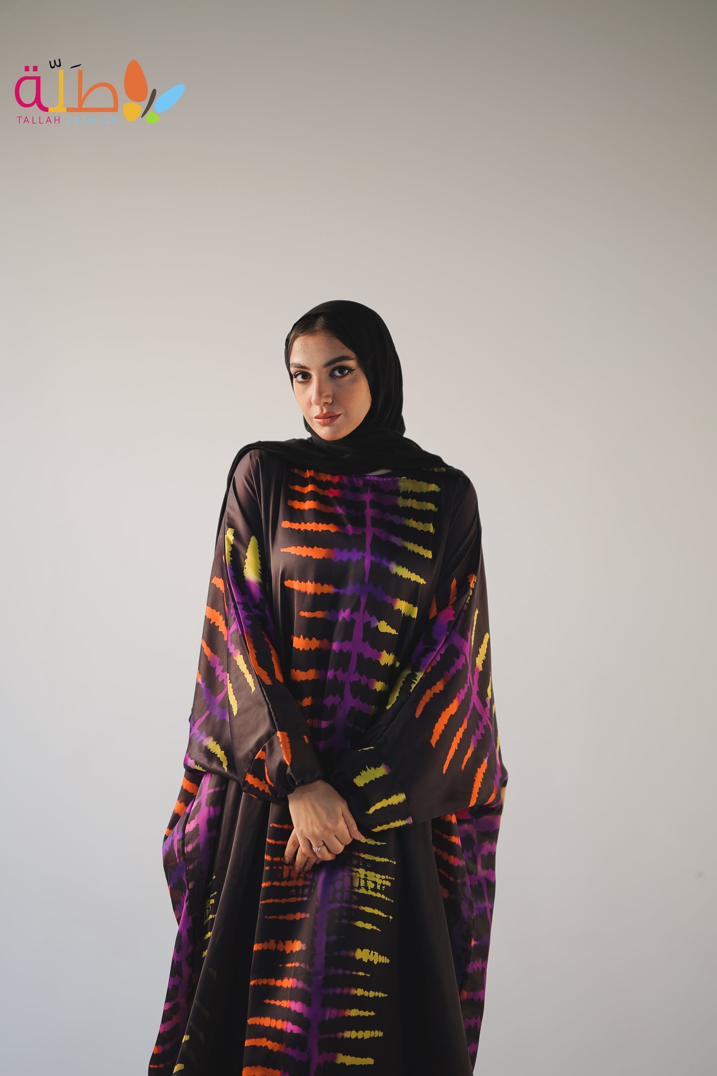 Malhafa Satin - black & neon