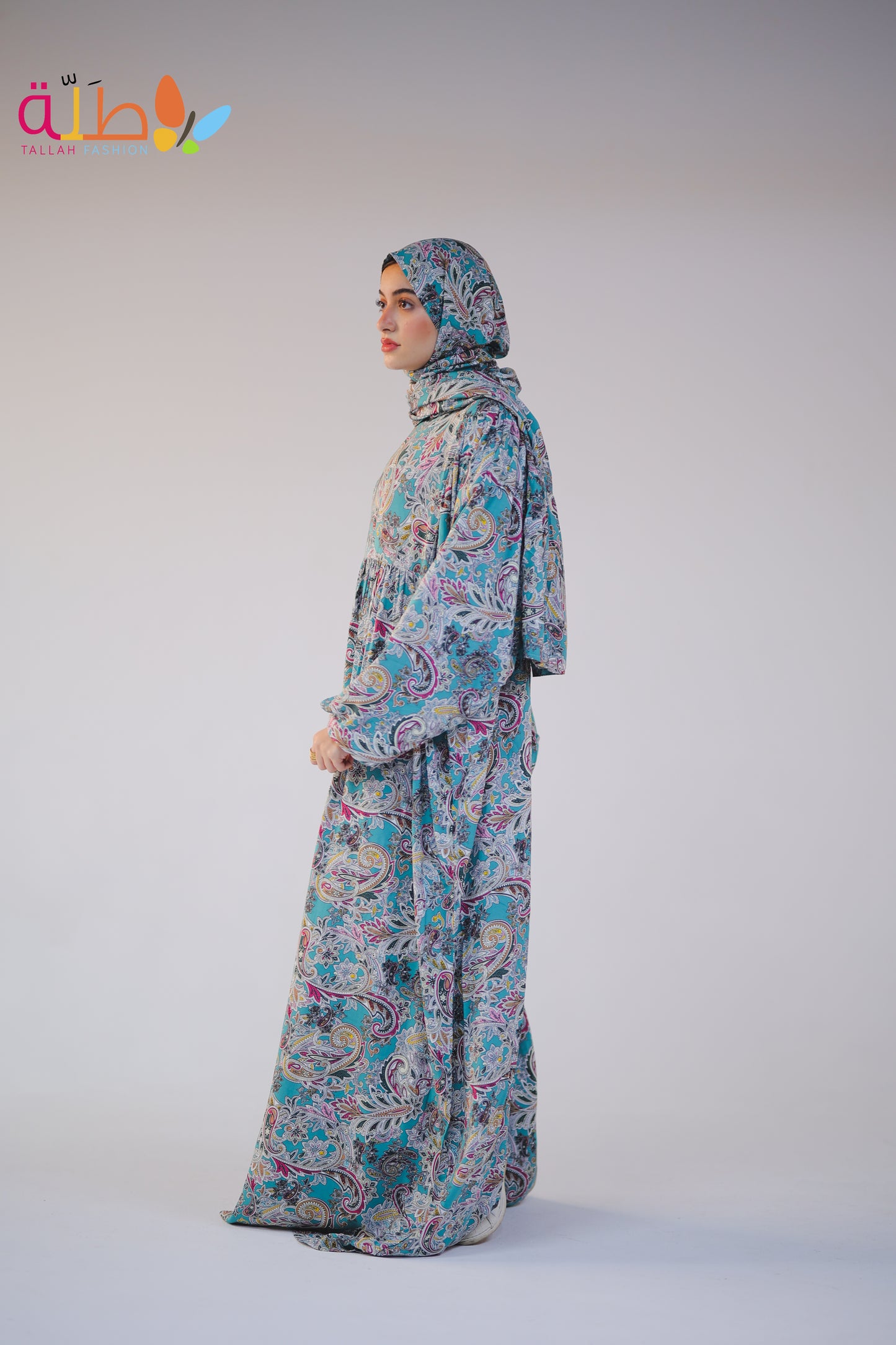 viscose - blue pattern