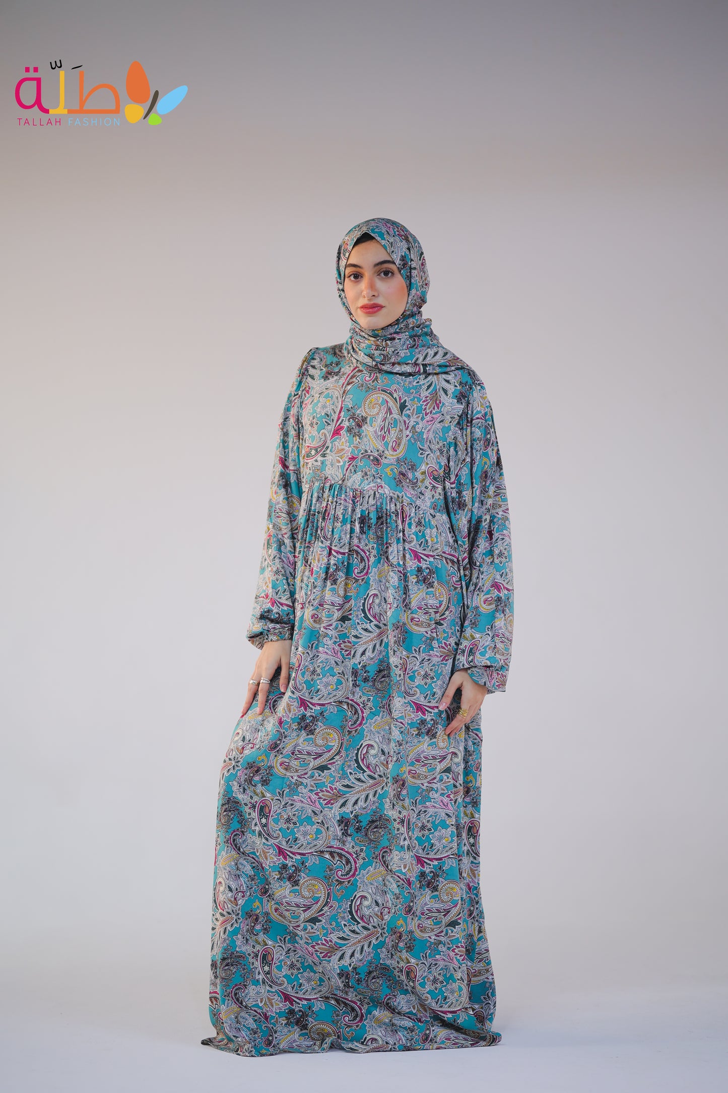 viscose - blue pattern