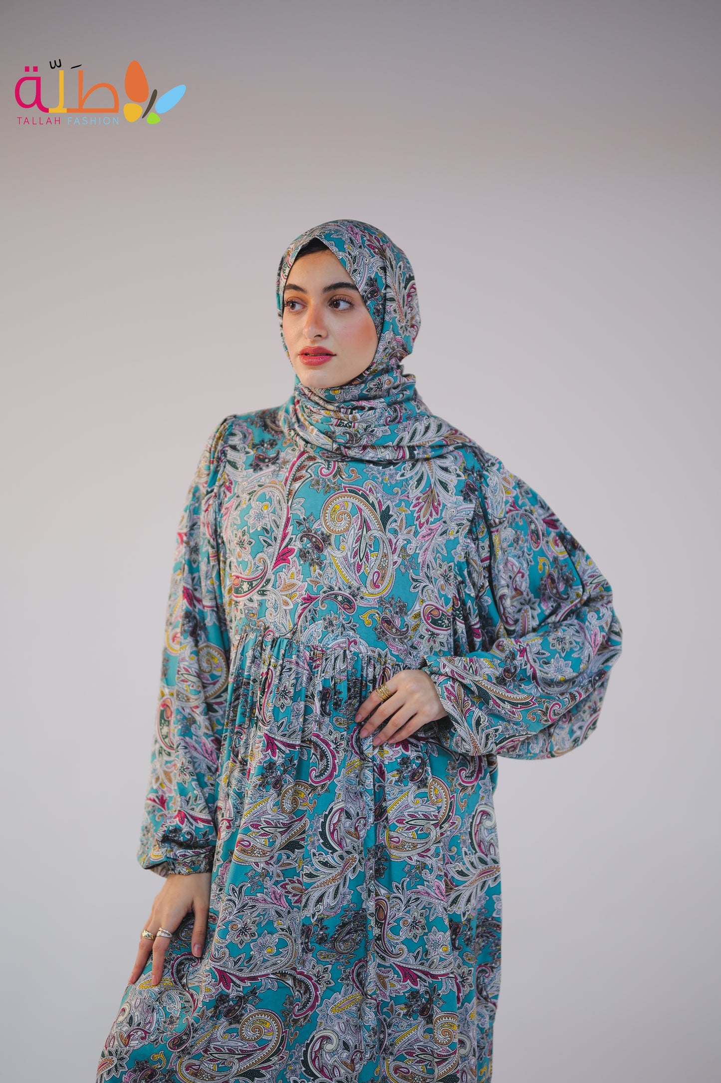 viscose - blue pattern