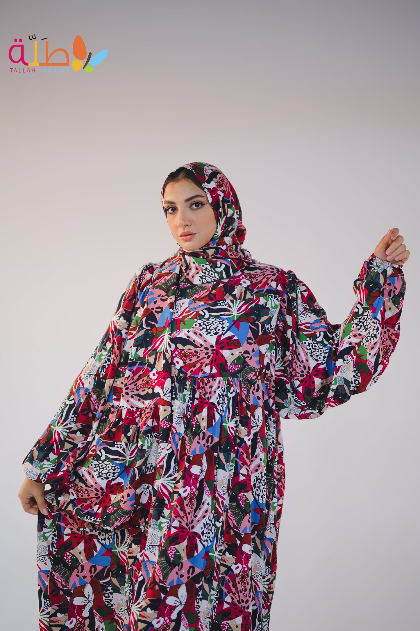 Viscose - pink pattern