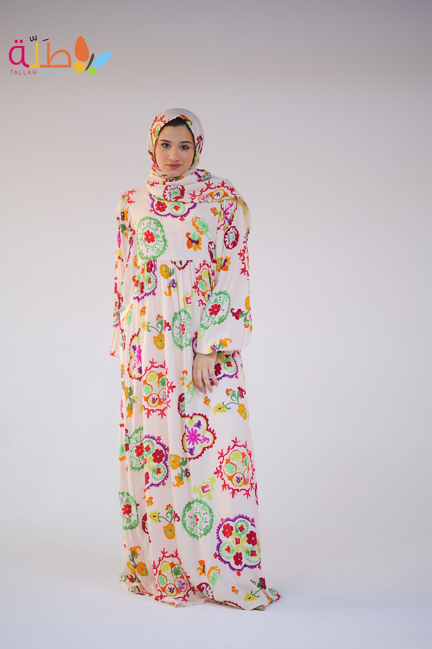 Viscose - offwhite pattern