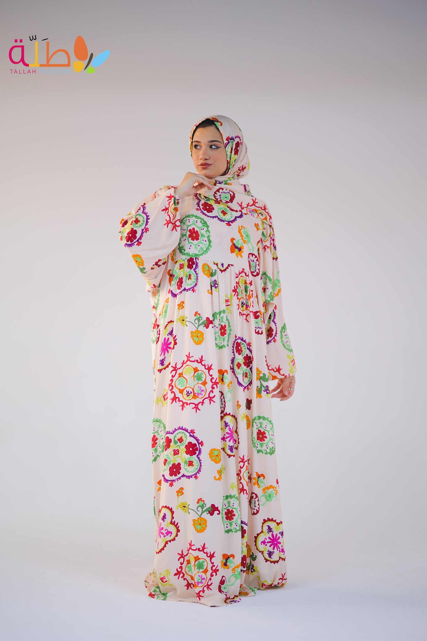 Viscose - offwhite pattern