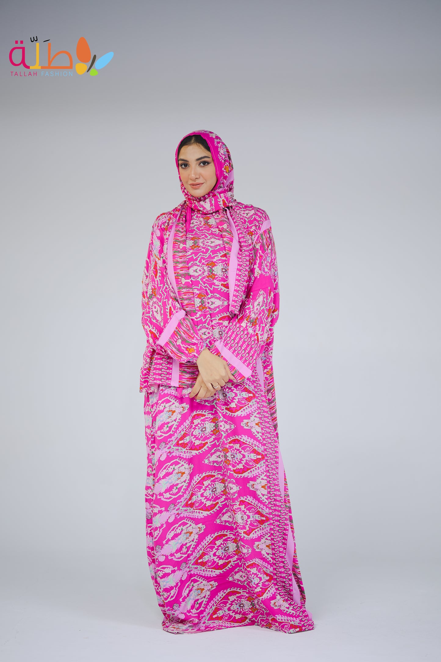 Viscose - pink pattern