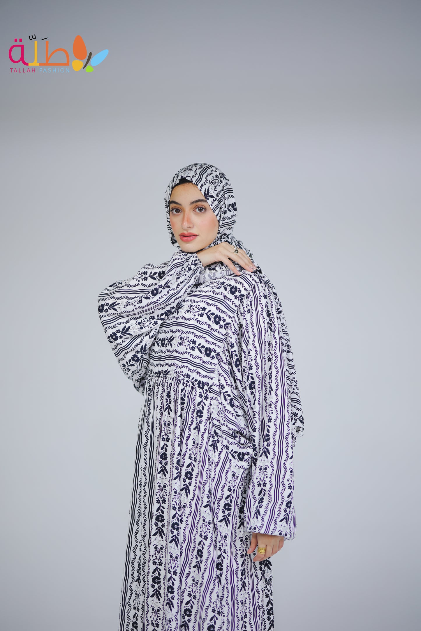 Viscose - black & white pattern