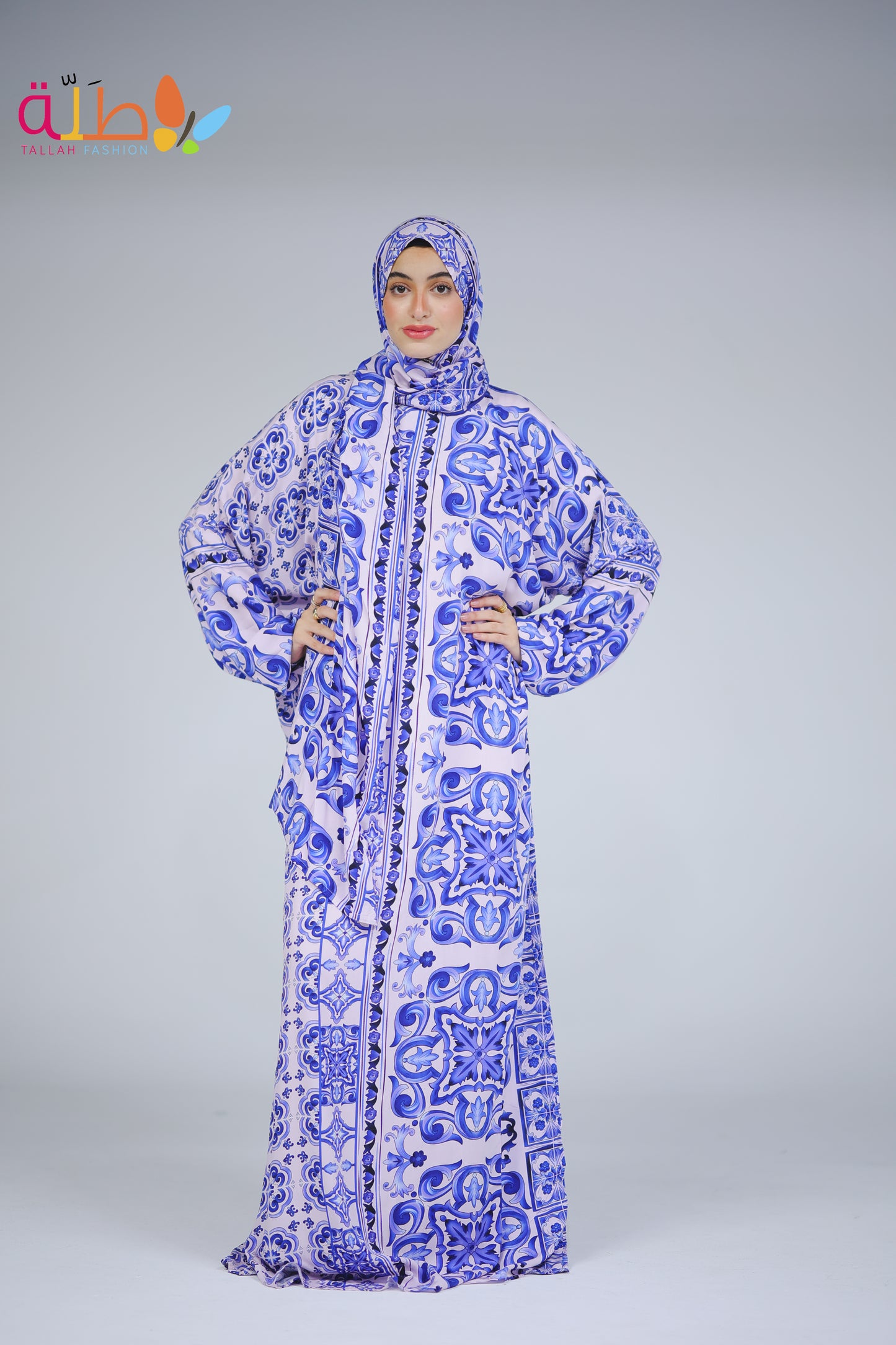 Viscose - blue pattern