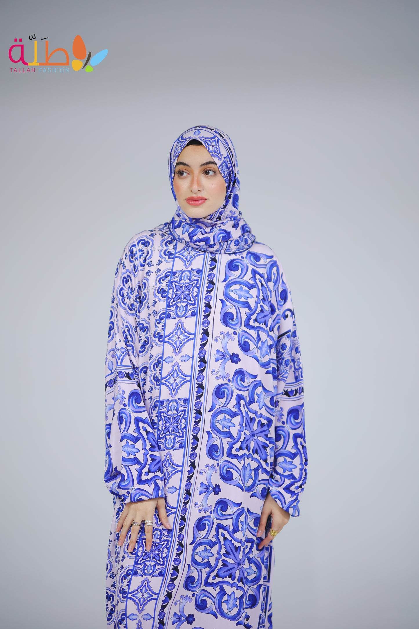 Viscose - blue pattern