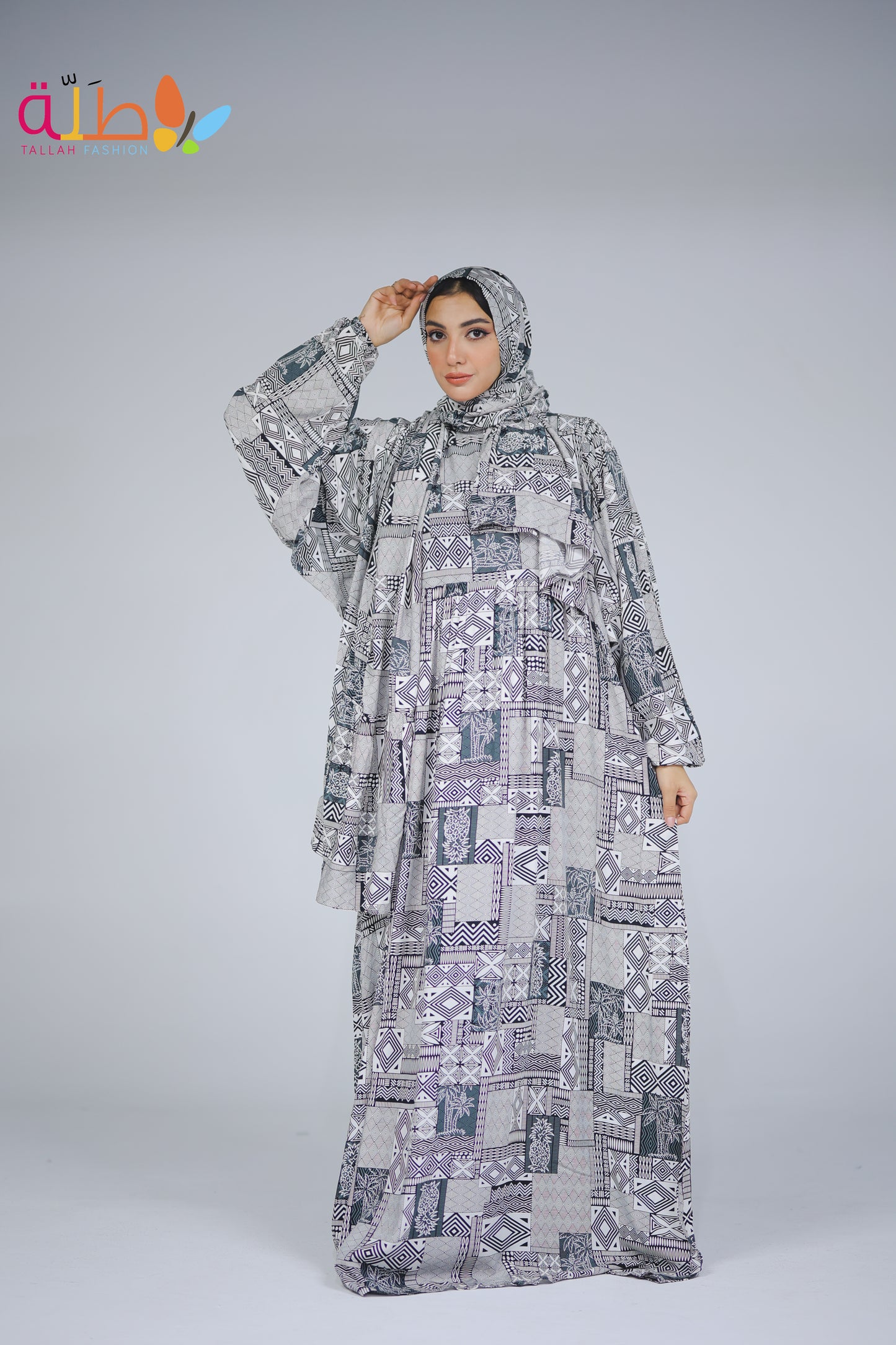 Viscose - grey pattern