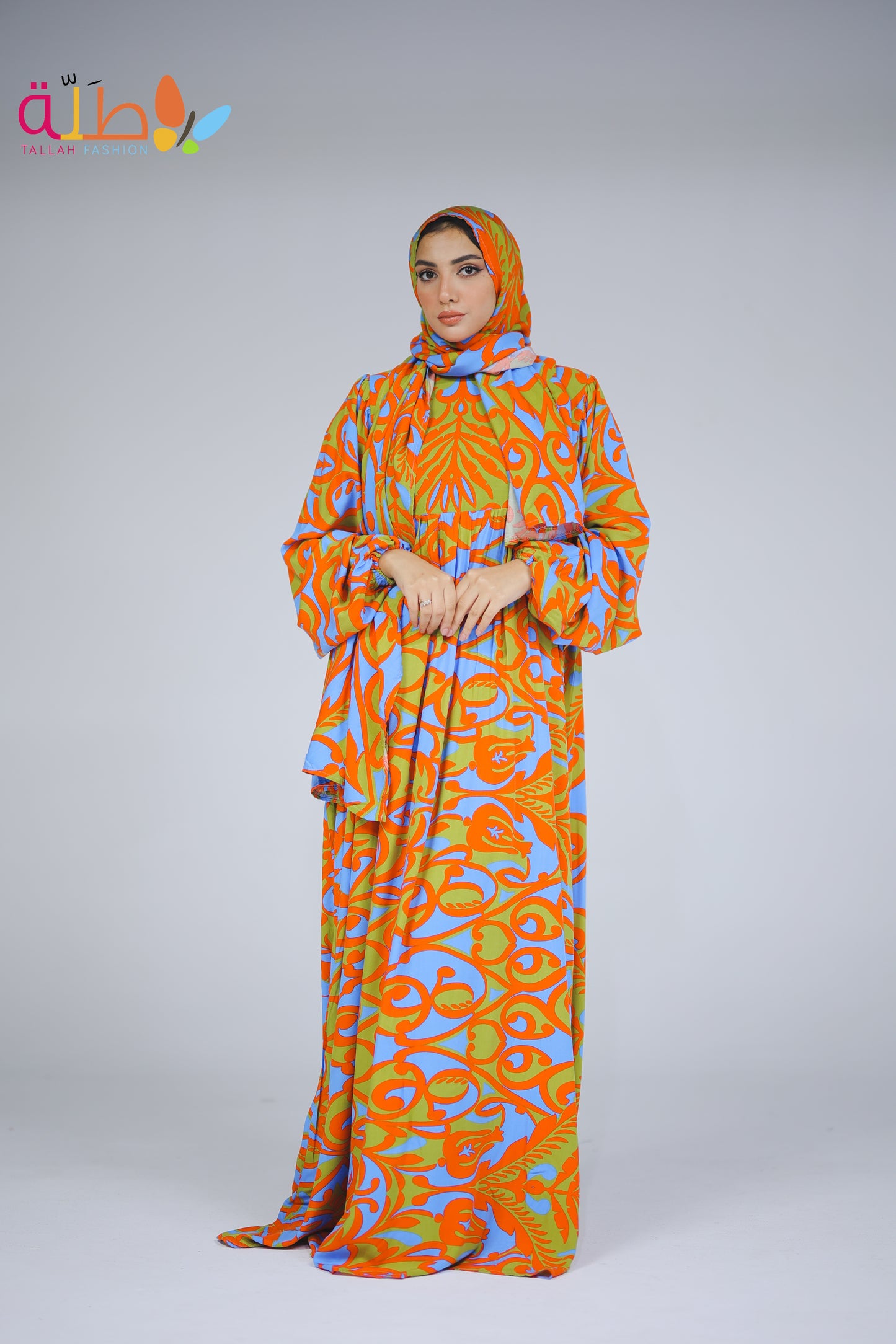 Viscose - orange pattern