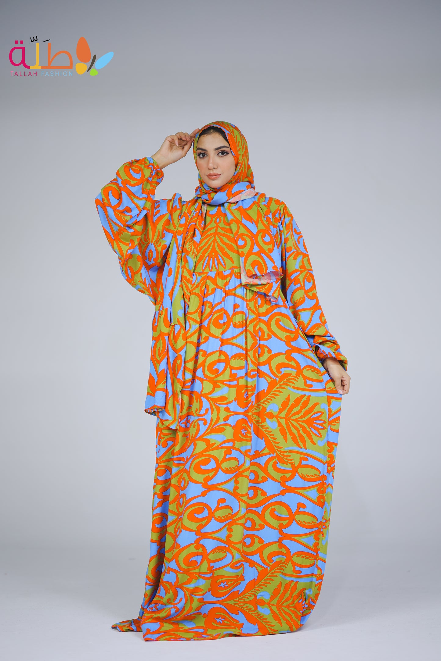 Viscose - orange pattern