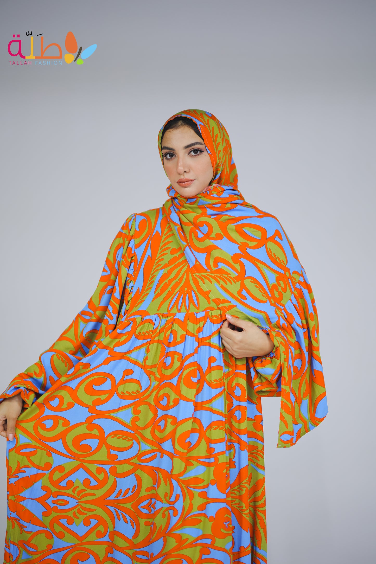 Viscose - orange pattern