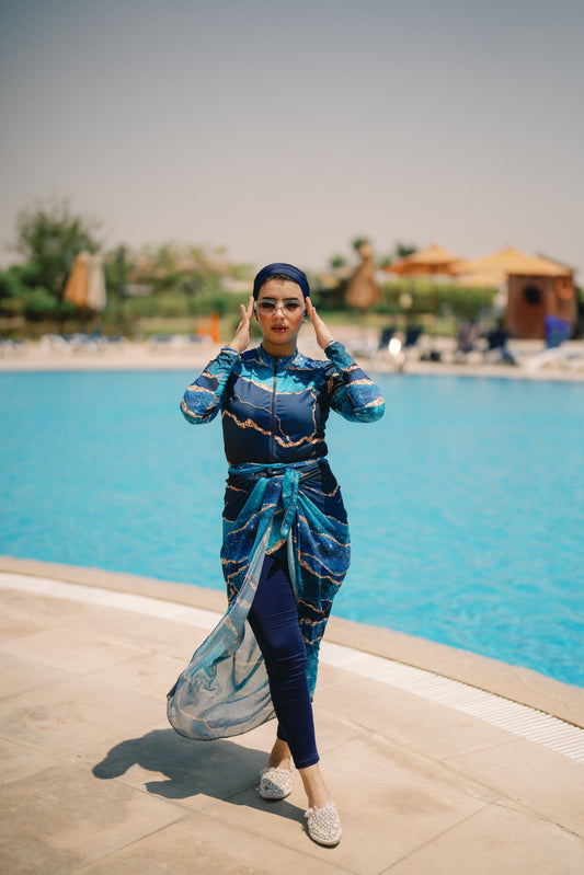 Burkini - blue & gold