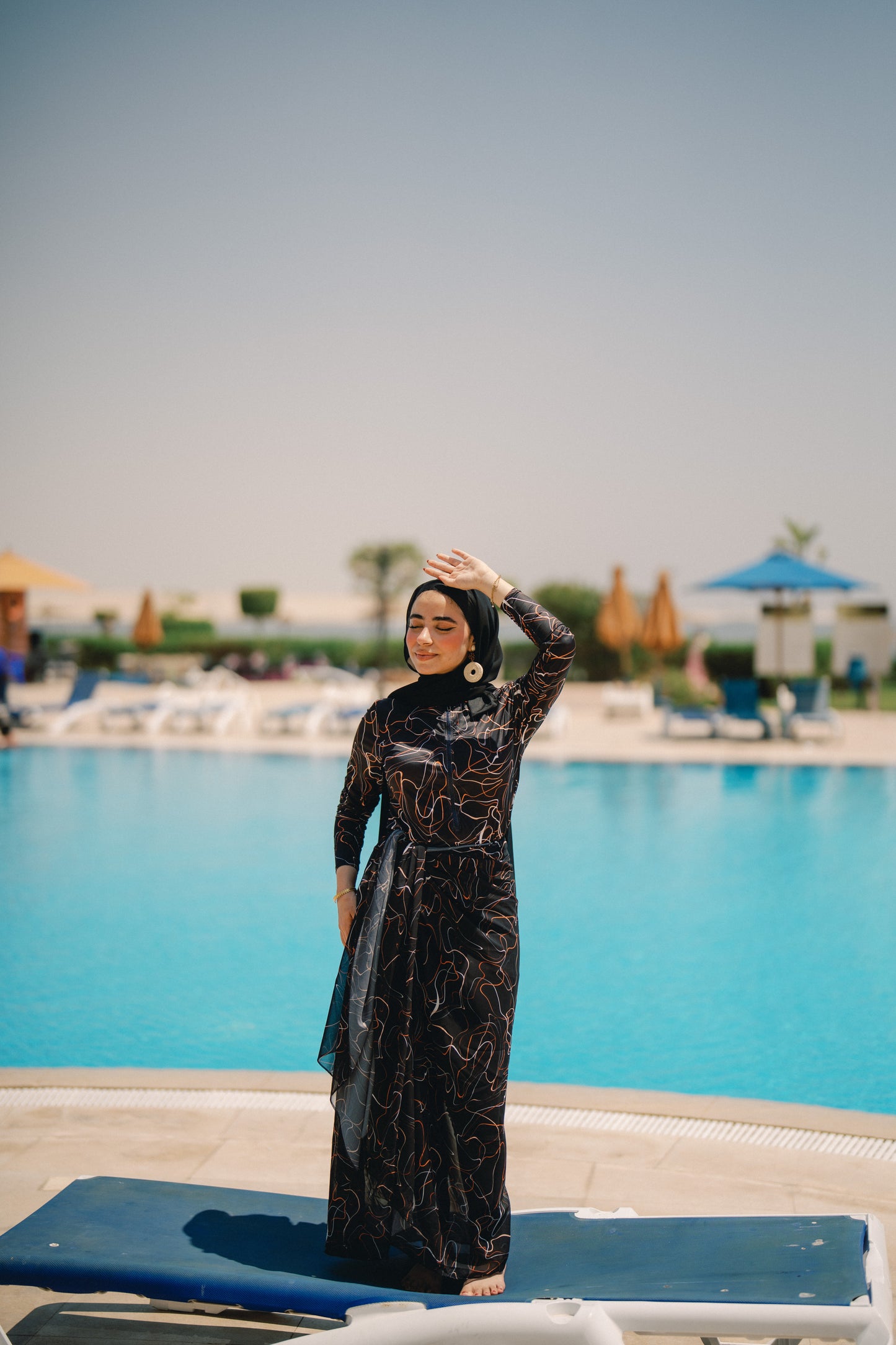 Burkini - black & neon squiggles