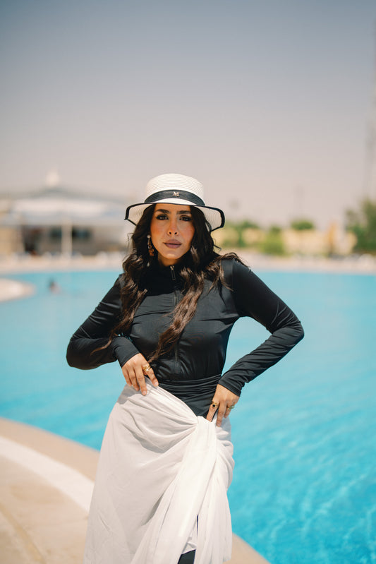 Burkini - black & white skirt