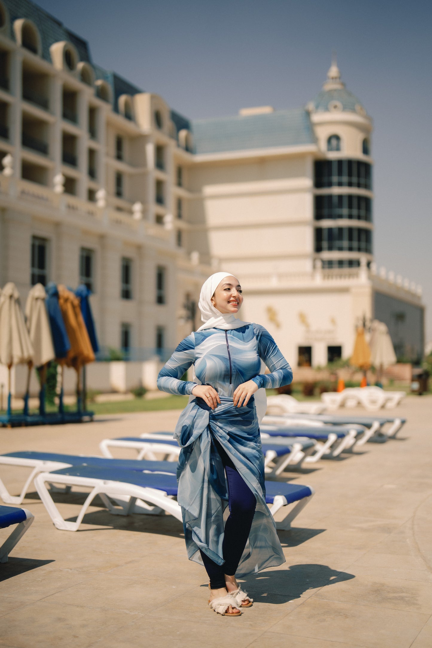 Burkini - blue & white