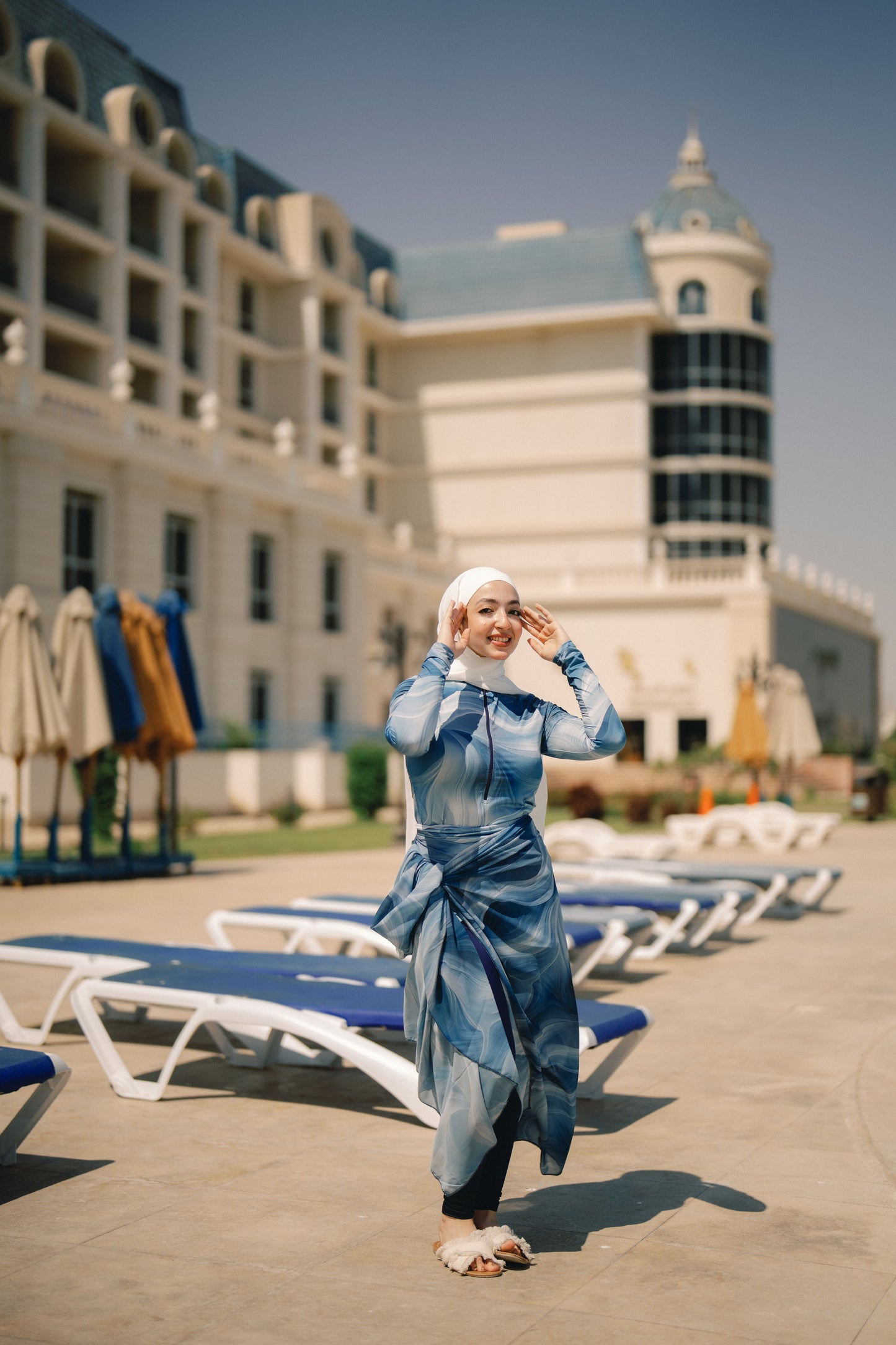 Burkini - blue & white