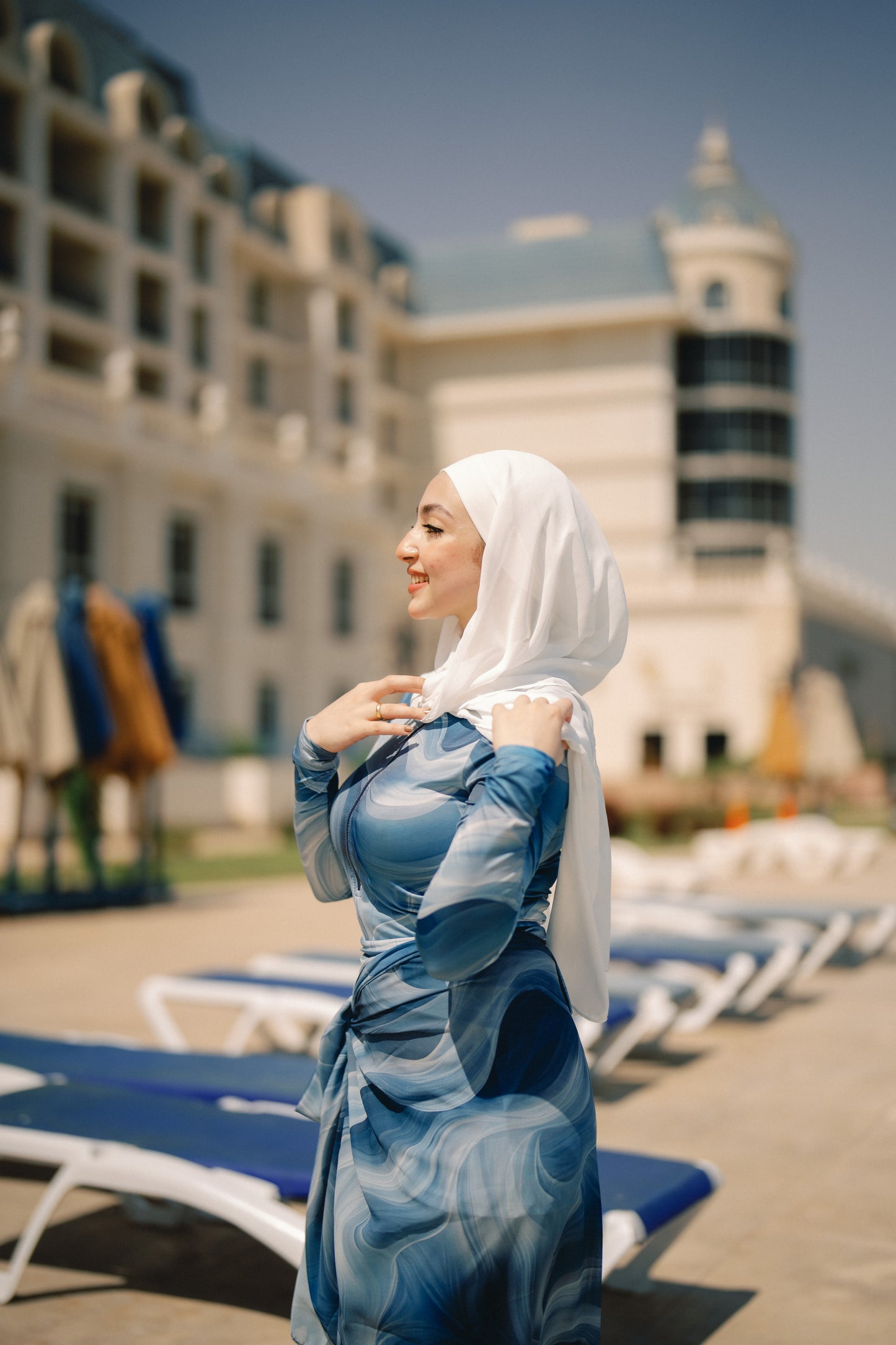 Burkini - blue & white