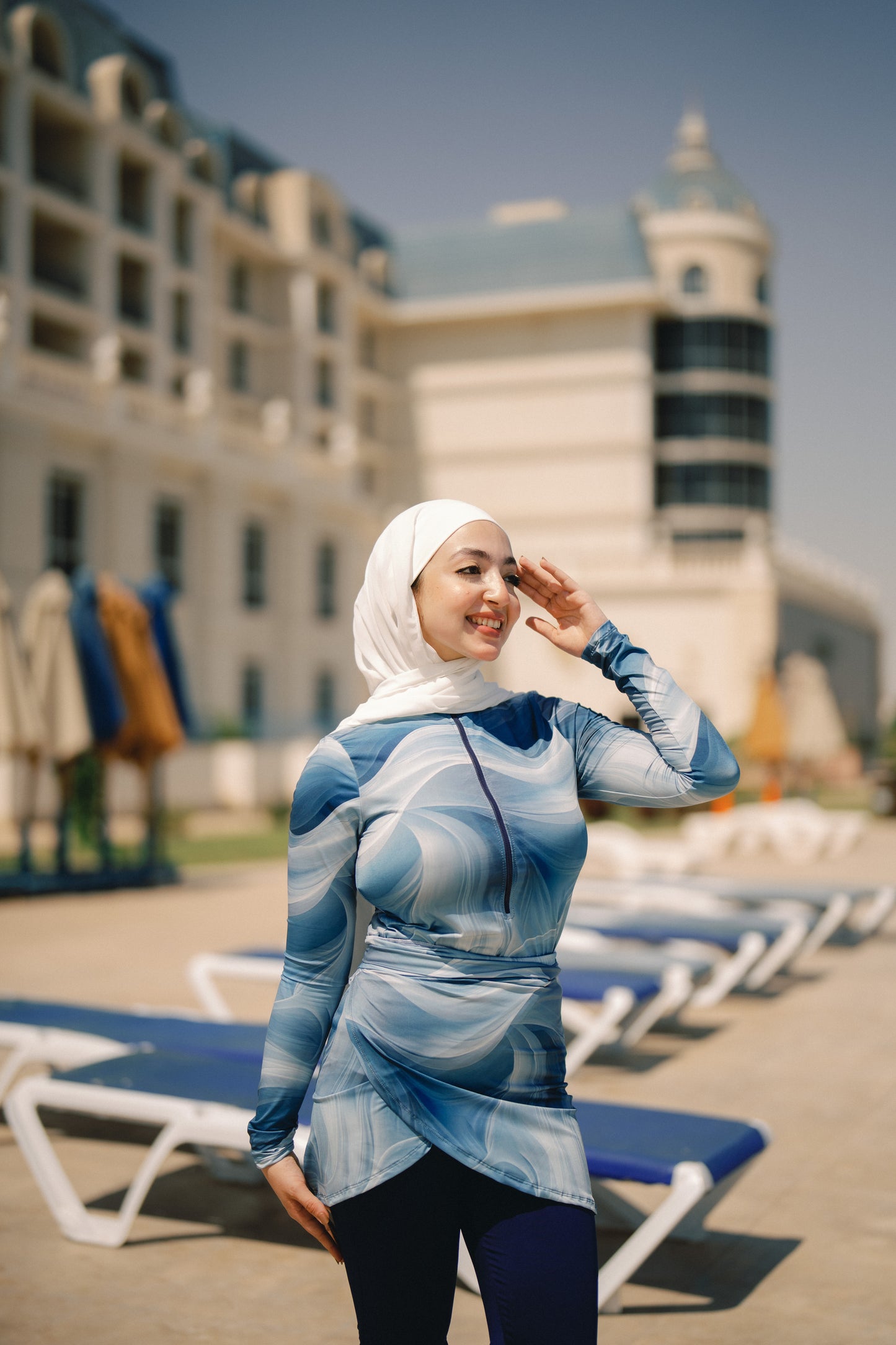 Burkini - blue & white