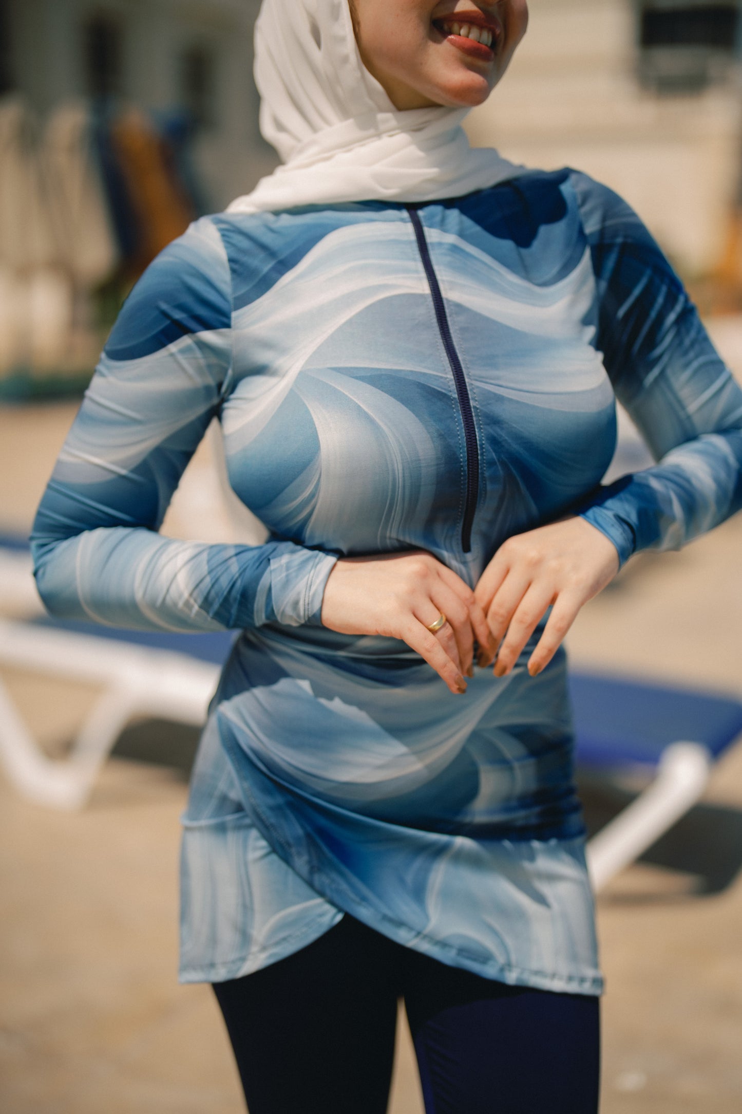 Burkini - blue & white