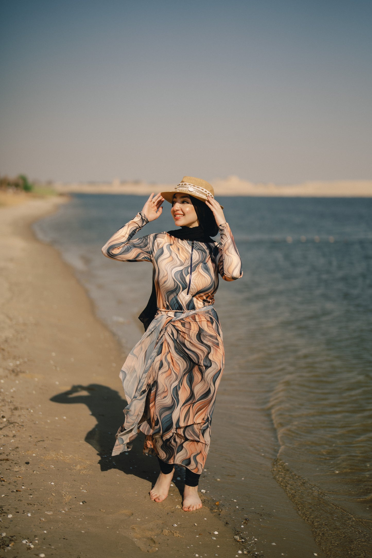 Burkini - brown wave