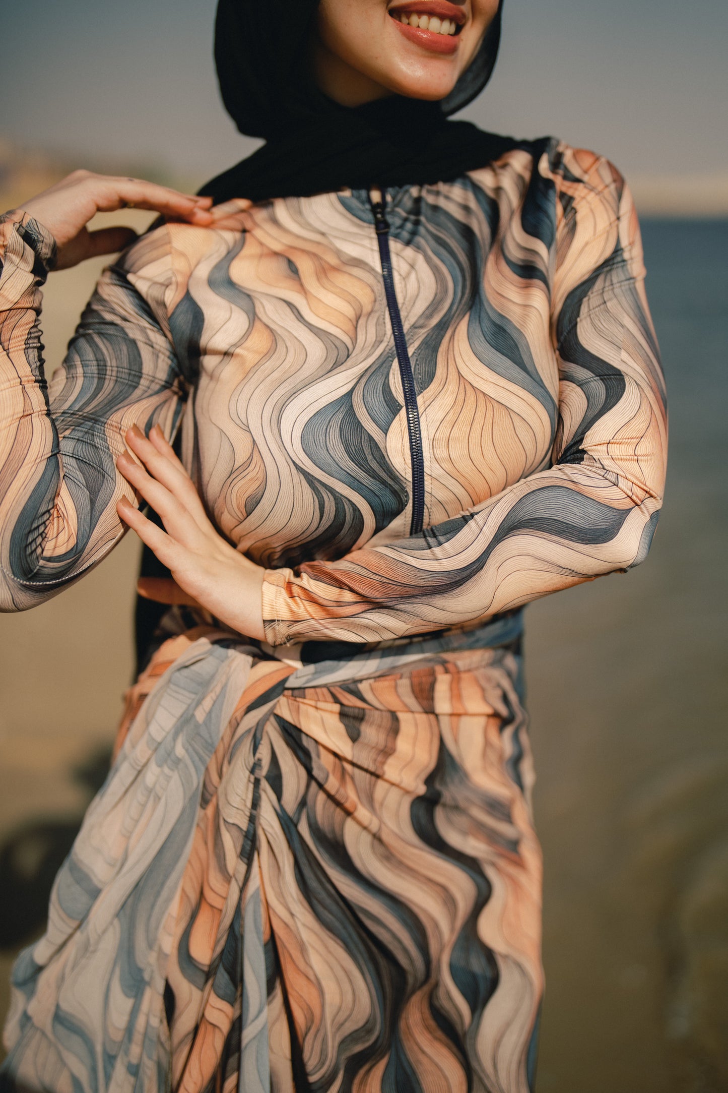 Burkini - brown wave