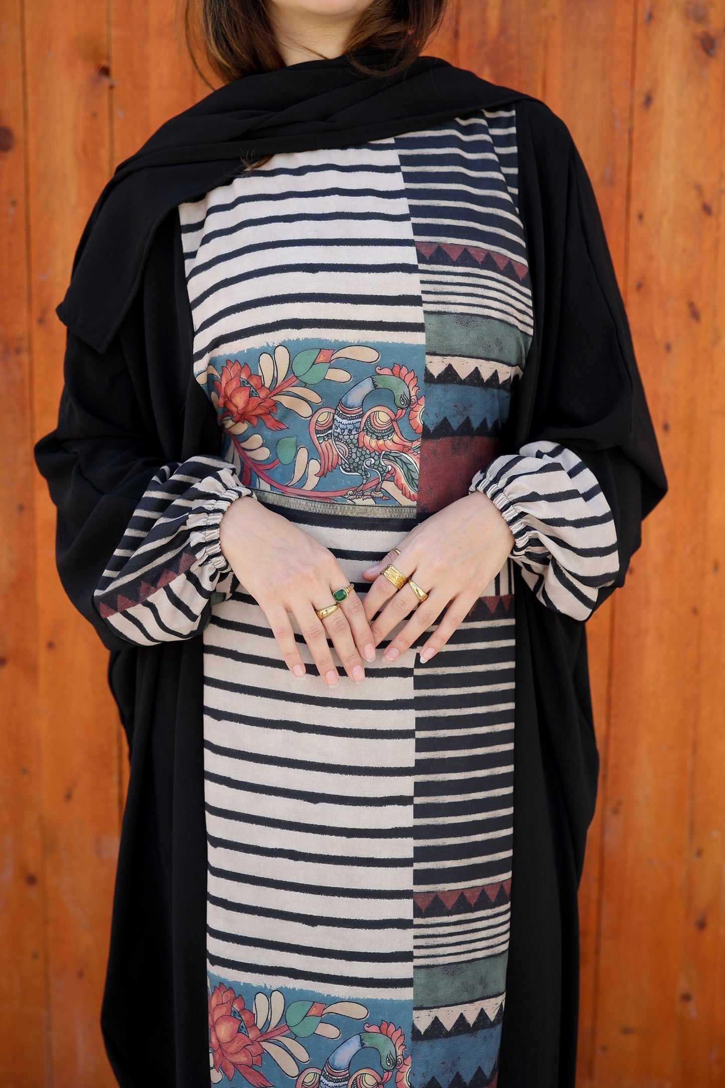 CY Malhfa - black & flowers split