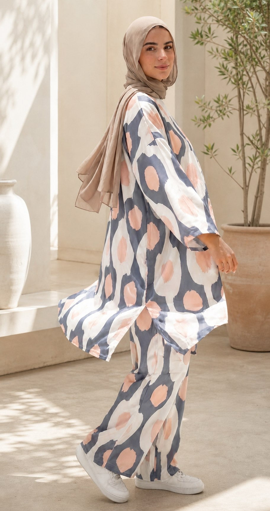 Armani Satin Suit -	"Blush Dots"