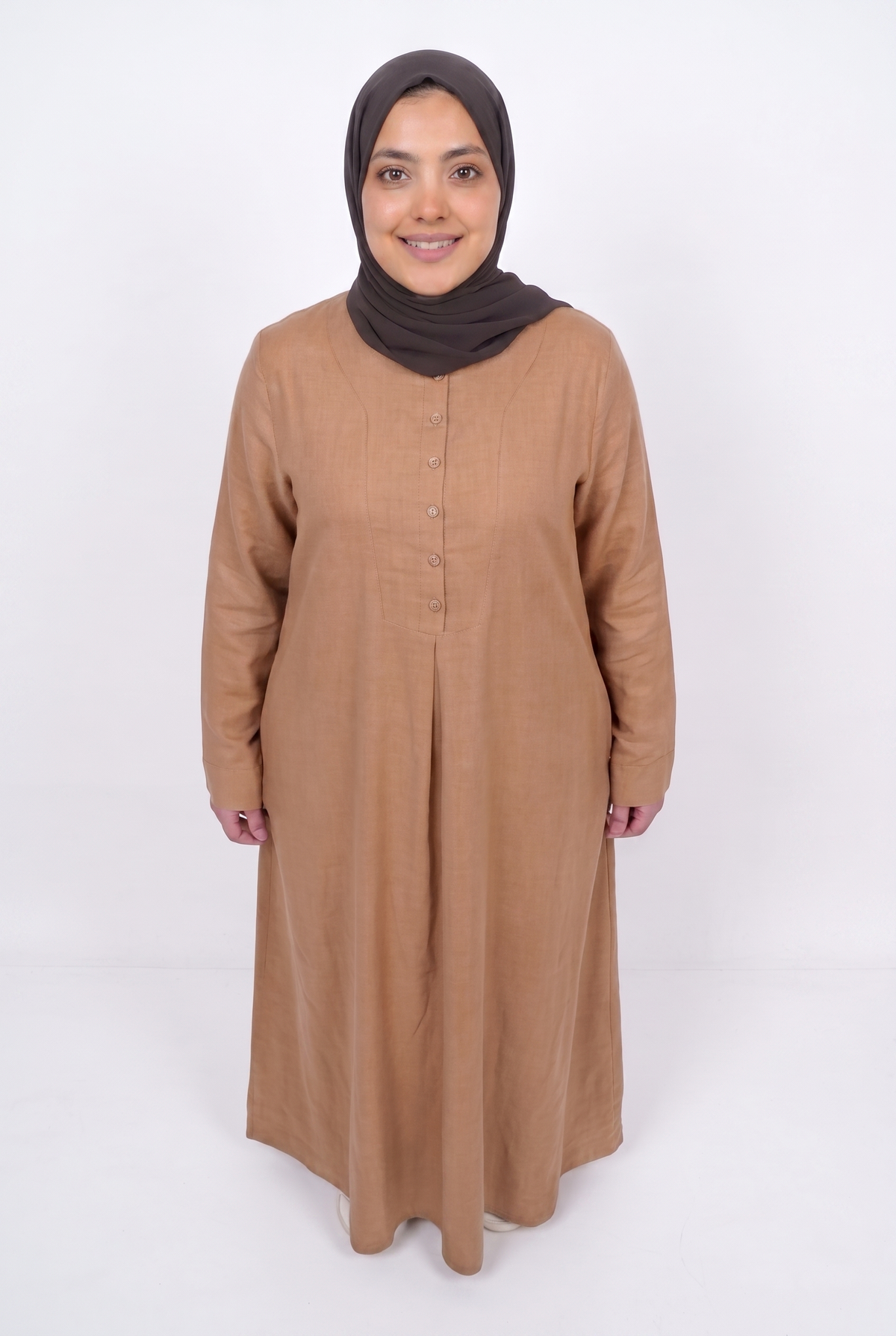 Camel Linen Dress