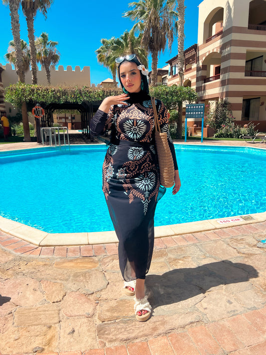 Burkini blue&black