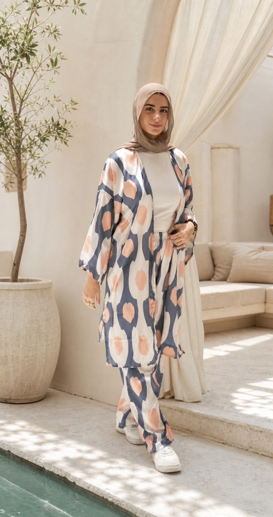 Armani Satin Suit -	"Blush Dots"