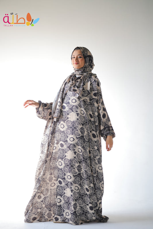 Malhafa Satin - black & white