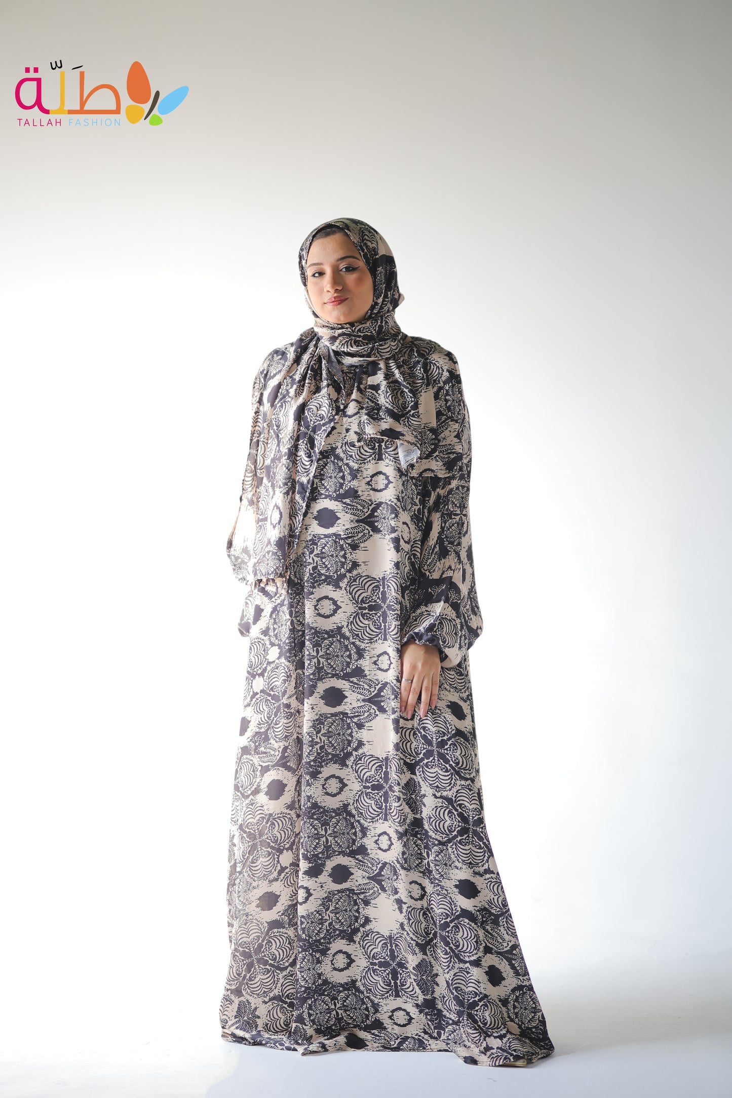 Malhafa Satin - black & white