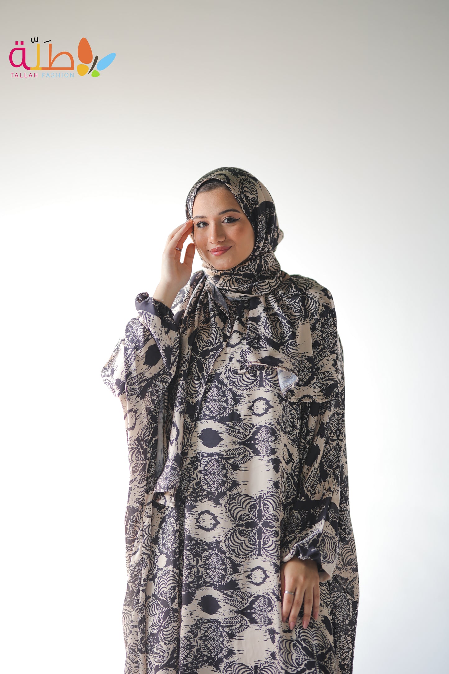 Malhafa Satin - black & white