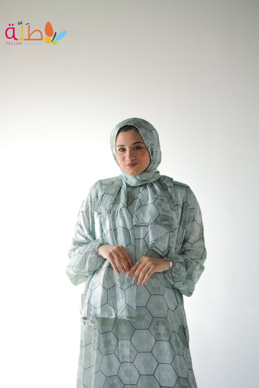 Isdal staan - green hexa-pattern