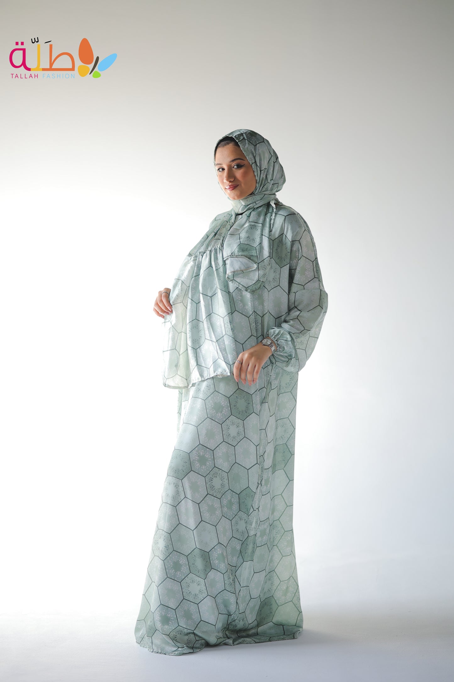 Isdal staan - green hexa-pattern