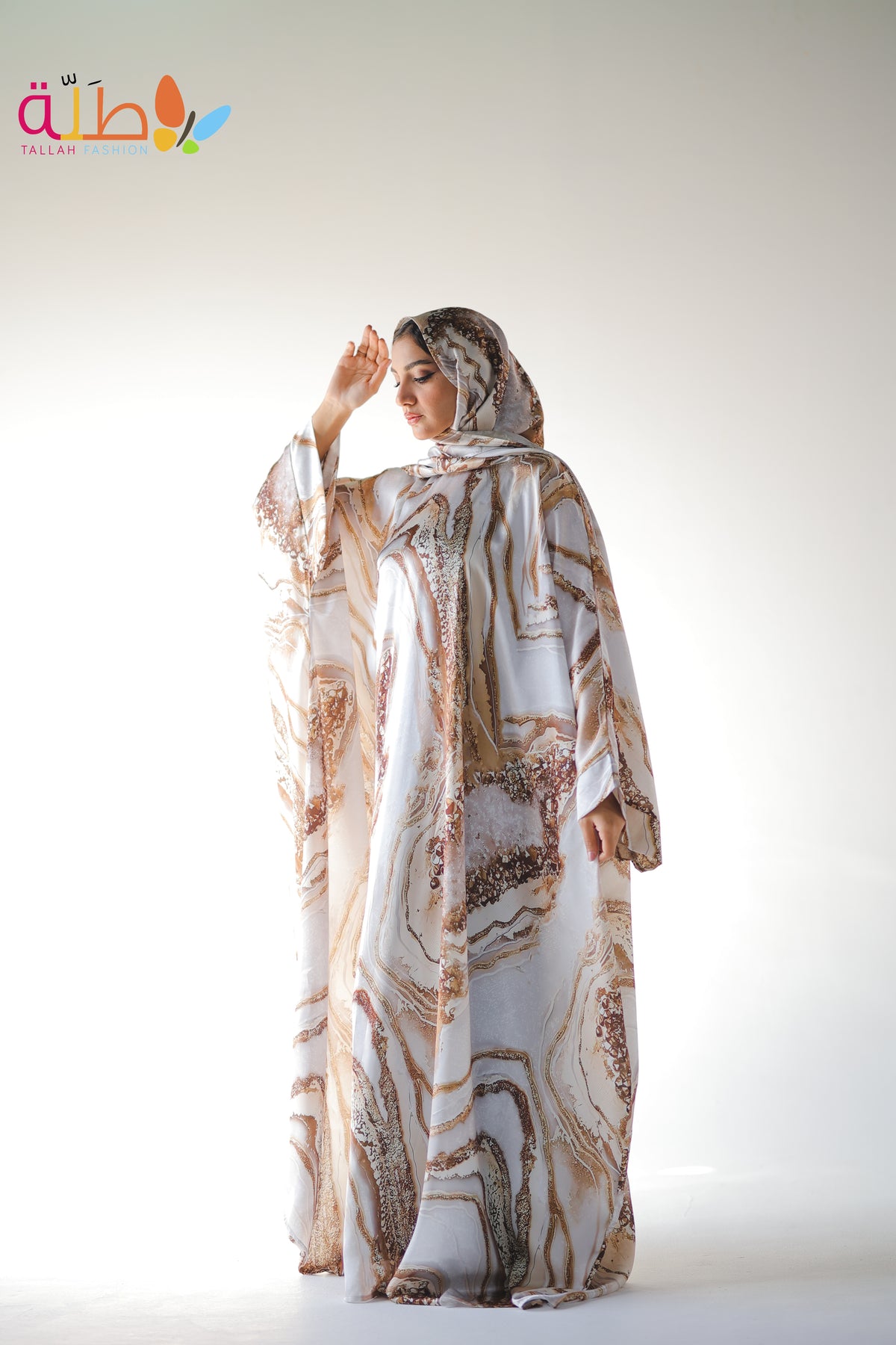Malhafa Satin - white & gold