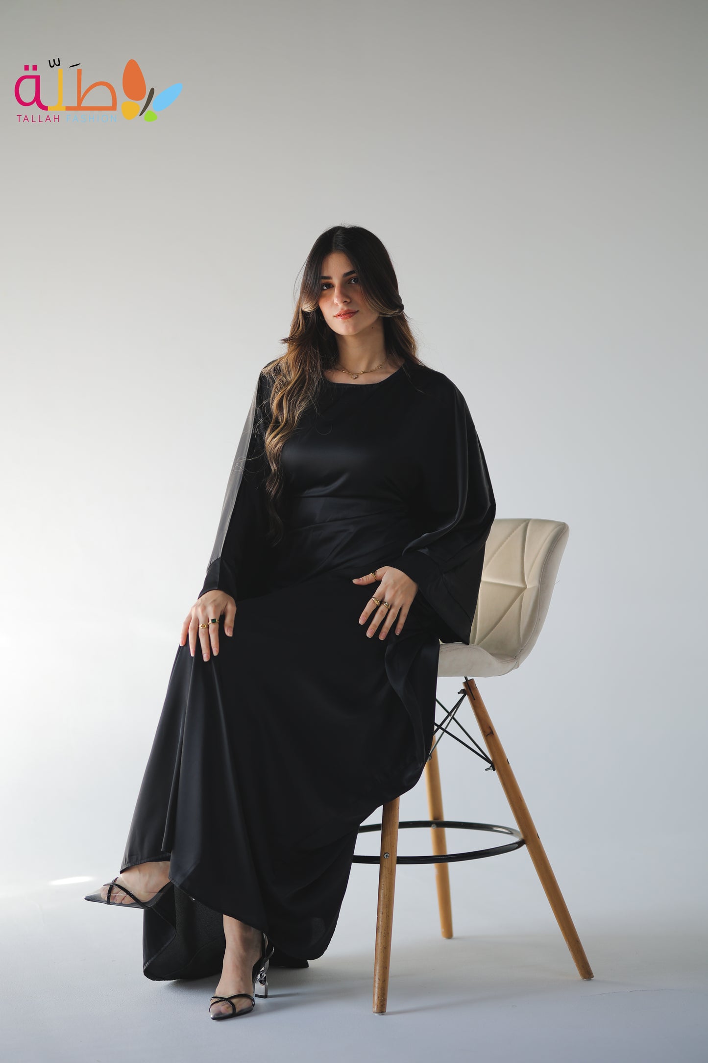 Abaya Satin - black