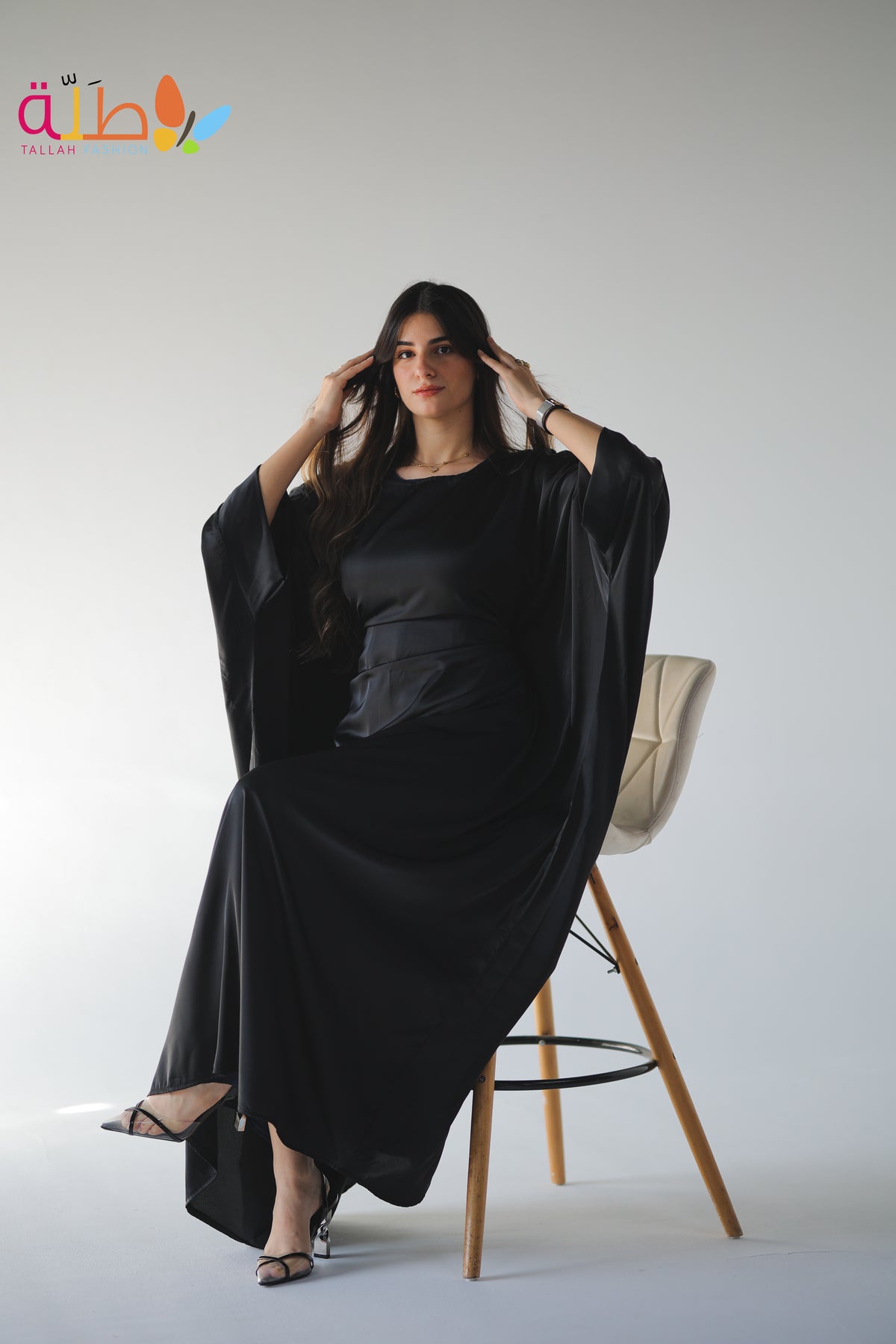 Abaya Satin - black
