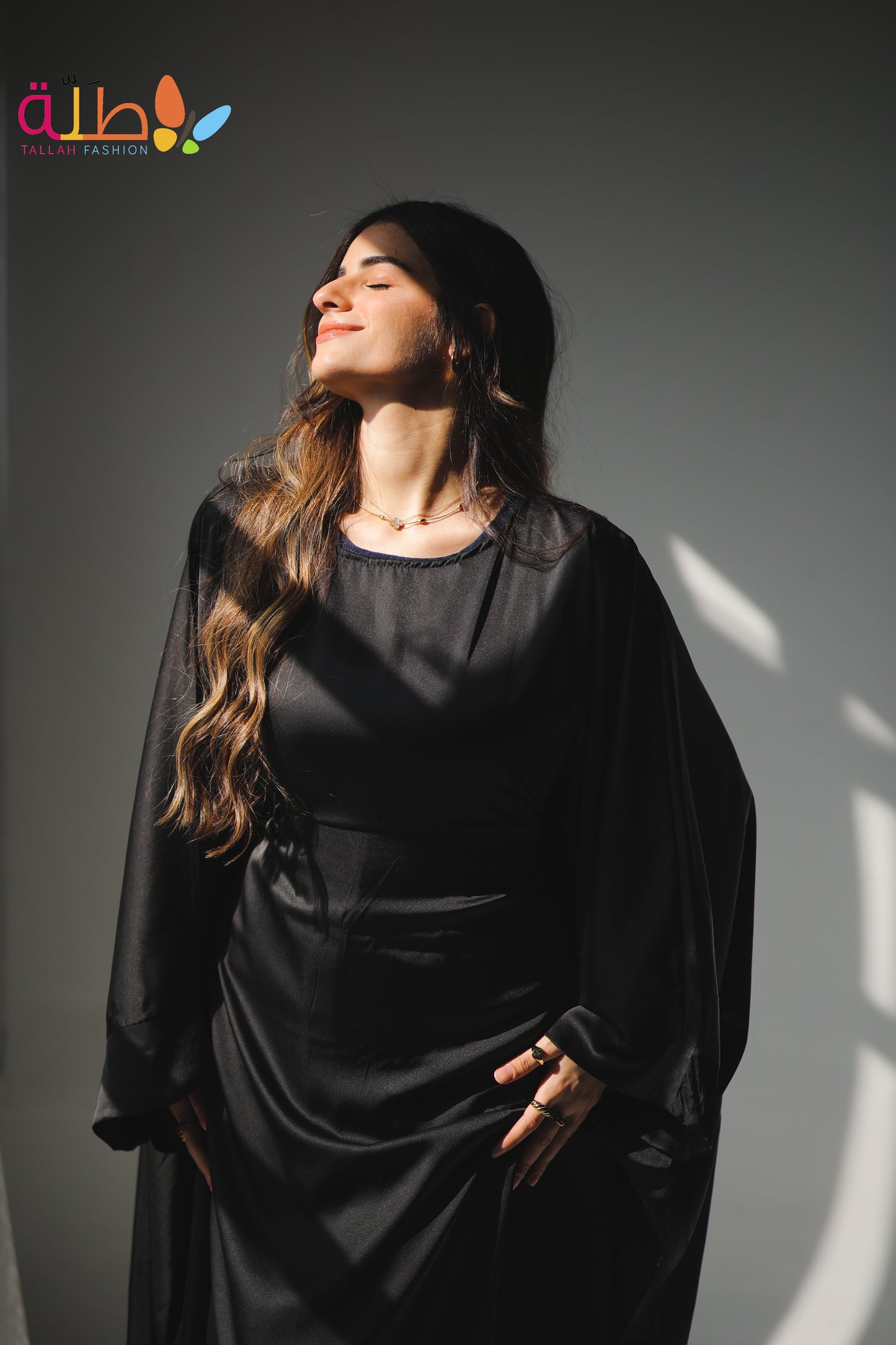 Abaya Satin - black