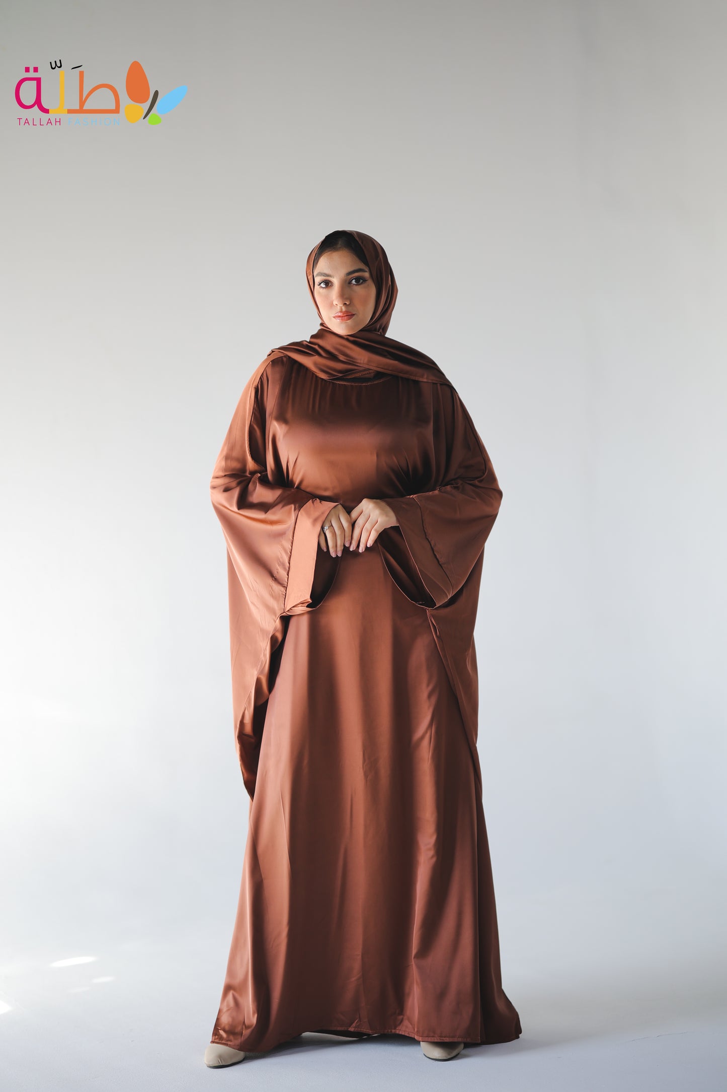 Abaya Satin - bright brown