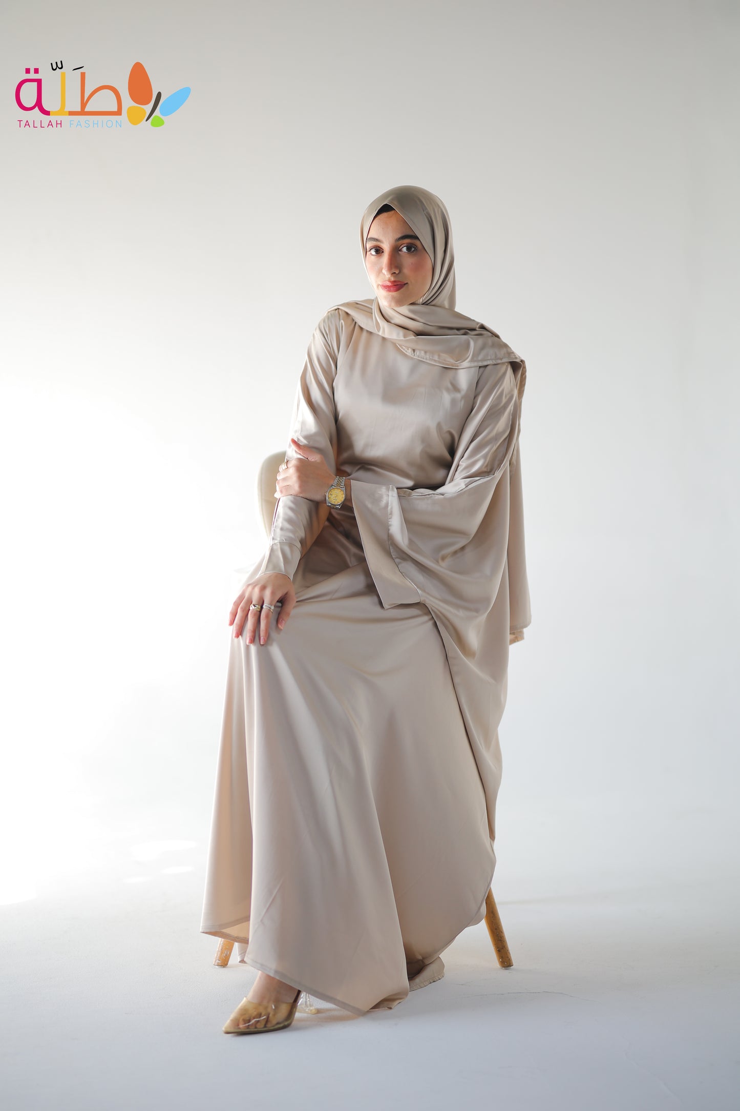 Abaya Satin - beige