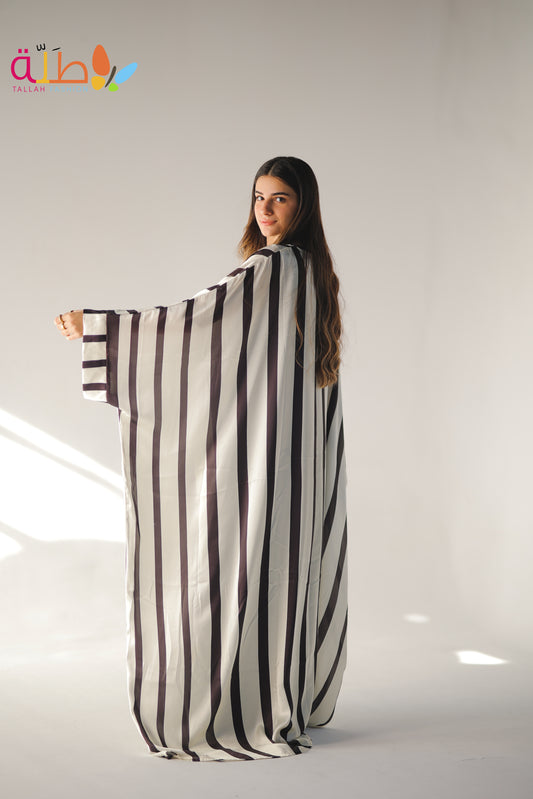 Malhafa Satin - off white & black